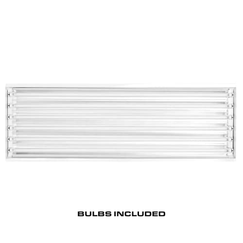 Four Bros Lighting LED Ready 6 Bulb/Lamp F54T5 High Bay Light Fixture - Non-shunted Sockets - 6 LED T5 Tubes Included - Commercial Grade - Brighter Than T8 LED and Fluorescent