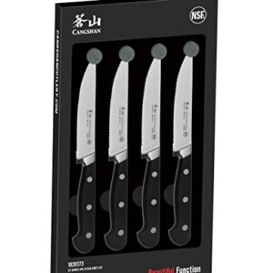 Cangshan V2 Series 1020373 German Steel Forged 4-Piece Steak Knife Set, 5-Inch Blade