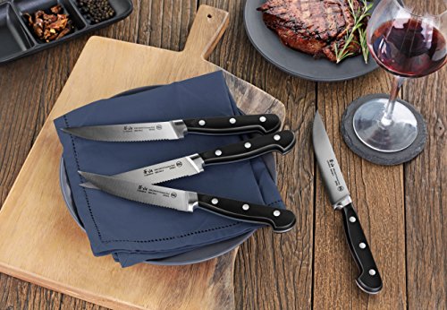 Cangshan V2 Series 1020373 German Steel Forged 4-Piece Steak Knife Set, 5-Inch Blade