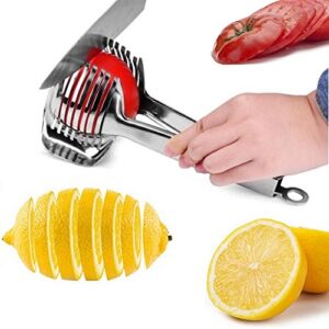 i kito tomato lemon slicer holder round fruits onion shreader cutter guide tongs with handle kitchen cutting potato lime food stand stainless steel