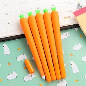 NUOLUX 12 Pack Carrot Gel Ink Pen Cute Soft Silicone RollerBall Pen for Office and School Supplies Gift for Kids