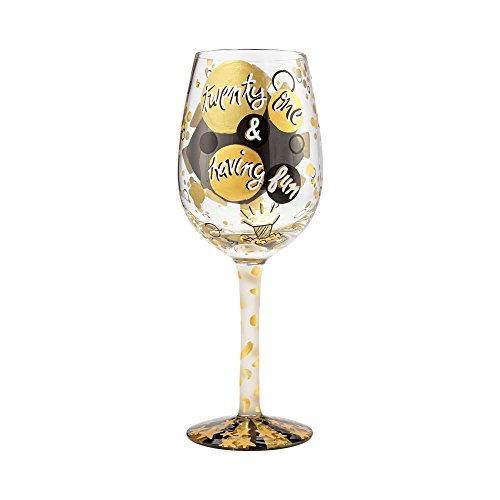 Enesco 21st Birthday Wine Glass, Multicolor