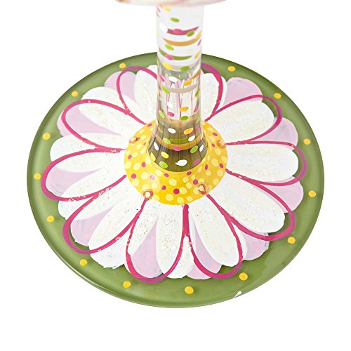 Enesco Oops I Daisied Wine Glass, Multicolor