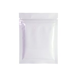 qq studio 100x premium smell proof food safe double-sided color mylar foil flat heat sealable sample ziplock bag 7.5x10cm (3x4") (white)