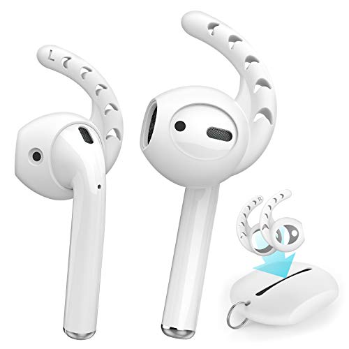 AHASTYLE 3 Pairs AirPods Ear Hooks Cover Silicone Accessories Compatible with Apple AirPods and EarPods Headphones(Milk White)