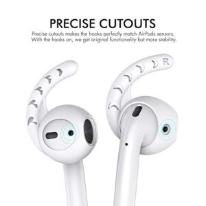 AHASTYLE 3 Pairs AirPods Ear Hooks Cover Silicone Accessories Compatible with Apple AirPods and EarPods Headphones(Milk White)