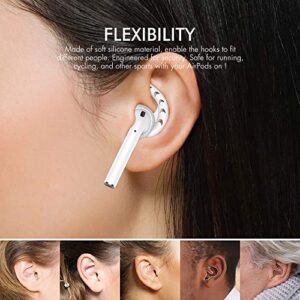 AHASTYLE 3 Pairs AirPods Ear Hooks Cover Silicone Accessories Compatible with Apple AirPods and EarPods Headphones(Milk White)