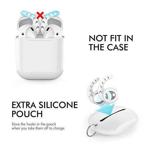 AHASTYLE 3 Pairs AirPods Ear Hooks Cover Silicone Accessories Compatible with Apple AirPods and EarPods Headphones(Milk White)