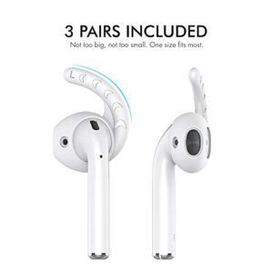 AHASTYLE 3 Pairs AirPods Ear Hooks Cover Silicone Accessories Compatible with Apple AirPods and EarPods Headphones(Milk White)