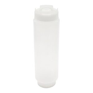 FIFO Inverted Plastic Squeeze Bottle with Refill and Dispensing Lids - First In First Out - Perfect for Catering, and Food Trucks - 1ct box - Restaurant ware, 16 oz, Clear