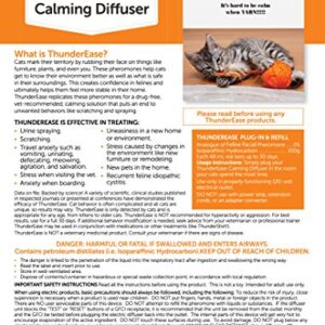 ThunderEase Cat Calming Pheromone Diffuser Refill | Powered by FELIWAY | Reduce Scratching, Urine Spraying, Marking, and Anxiety (60 Day Supply)