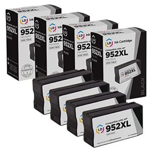 ld products compatible replacements for hp 952xl ink cartridges 952 xl hy (4 pack - black) compatible with officejet 7740, 8702, 8715 and officejet pro 7740, 8210, 8216, 8218, 8710, 8714, 8716