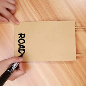 Ronvir 50pcs Brown Gift Bags 5.25x3.25x8 Inches Brown Paper Bags With Handles Small Brown Kraft Bags For Party Favor, Goodie, Candy, Halloween, Christmas, Thanksgiving