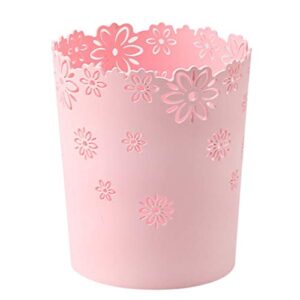 hmane wastebasket super mini, hollow flower shape plastic lidless wastepaper baskets trash can - s, mini size