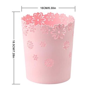 HMANE Wastebasket Super Mini, Hollow Flower Shape Plastic Lidless Wastepaper Baskets Trash Can - S, Mini Size