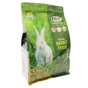 pasture plus+ young rabbit food (5 lb.) - nutritionally complete natural healthy pellet diet - for young, pregnant, or nursing rabbits