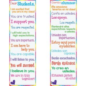 Really Good Stuff Dear Students Two-Sided Banner - English/Spanish - 1 Banner