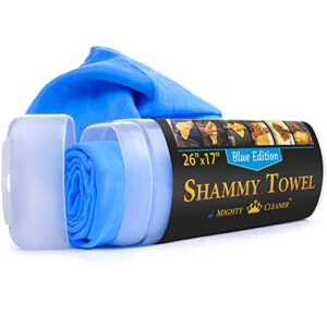 premium chamois cloth for car drying - 26”x17” - super absorbent reusable shammy towel for car + storage tube - scratch-free car drying shammy