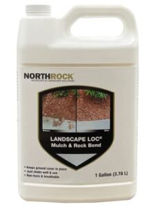 landscape loc mulch & rock bond - mulch, rock and pea gravel glue, lock landscaping in place, ready-to-use, sprayable, adhesive, binder, and stabilizer (1 gallon, 1)
