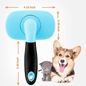 Glendan Dog Brush & Cat Brush- Slicker Pet Grooming Brush- Shedding Grooming Tools(Blue)