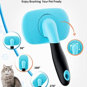 Glendan Dog Brush & Cat Brush- Slicker Pet Grooming Brush- Shedding Grooming Tools(Blue)