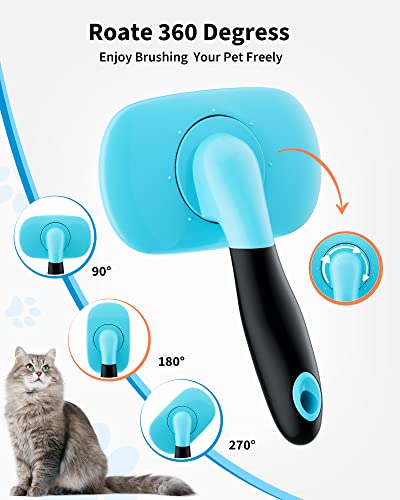 Glendan Dog Brush & Cat Brush- Slicker Pet Grooming Brush- Shedding Grooming Tools(Blue)