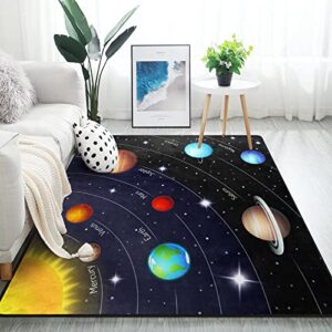alaza outer space solar system area rug rugs for living room bedroom 7'x5'
