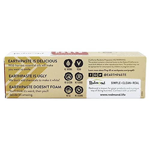 REDMOND - Earthpaste - Natural Non-Flouride Toothpaste, Cinnamon, 4 Ounce Tube (Pack of 1)