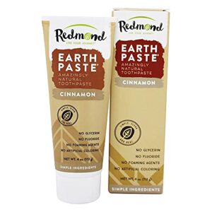 REDMOND - Earthpaste - Natural Non-Flouride Toothpaste, Cinnamon, 4 Ounce Tube (Pack of 1)