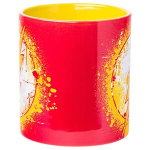 Silver Buffalo DC Comics Flash Splatter Paint Logo Ceramic Mug, 14 Ounces