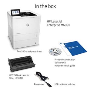 HP LaserJet Enterprise M609x Monochrome Duplex Printer with One-Year, Next-Business Day, Onsite Warranty and Extra Paper Tray (K0Q22A)