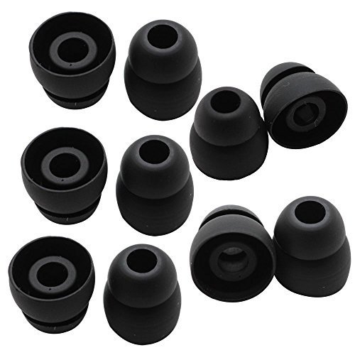 Replacement Earbuds Silicone Ear Tips Compatible with Powerbeats 2 Powerbeats 3 Wireless Headphones (10pcs Double Flange)