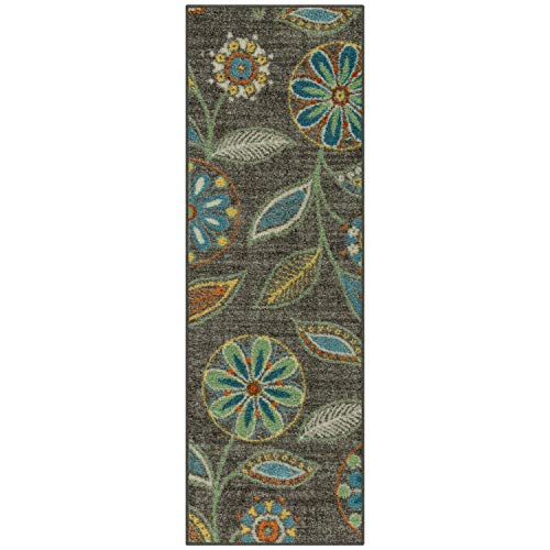 Maples Rugs Reggie Floral Runner Rug Non Slip Hallway Entry Carpet [Made in USA], Multi, 2 x 6