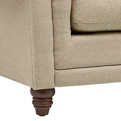 Amazon Brand - Stone & Beam Bradbury Chesterfield Tufted Sofa Couch, 92.9"W, Hemp