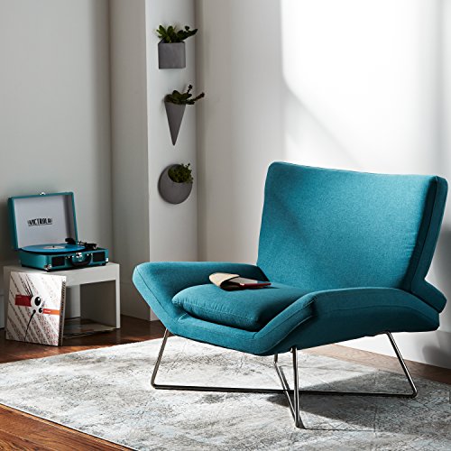 Amazon Brand – Rivet Farr Lotus Accent Chair, 39.8"W, Aqua