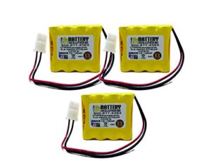 3pc lithonia 277elnf elb-4865n elb4865n replacement battery