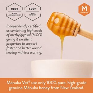 Manuka Vet Skin & Wound Gel, 15+ UMF Manuka Honey, Rapid Healing & Skin Repair Treatment for Dogs, Cats and Horses, 0.71oz (20g) Tube