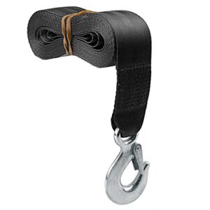 CarBole Trailer Winch Strap with Heavy Duty Hook 2" x 20' Replacement Boat Tow Rope 10000LB Break for Towing Vehicles Truck Jet Ski