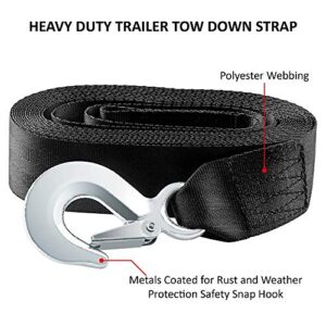 CarBole Trailer Winch Strap with Heavy Duty Hook 2" x 20' Replacement Boat Tow Rope 10000LB Break for Towing Vehicles Truck Jet Ski