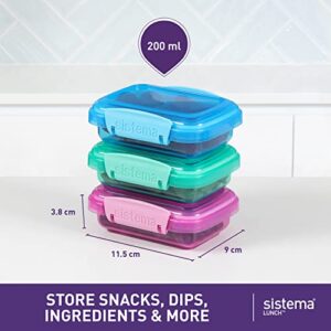 Sistema Lunch Collection Food storage containers, Blue, Green, Pink 6.7oz