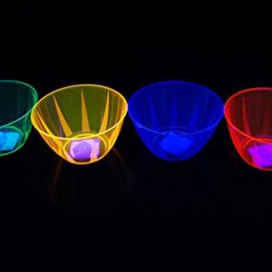 DIRECTGLOW LLC Neon 24oz Blacklight Reactive Bowls + Blacklight Balloons   (8, Neon Assorted)