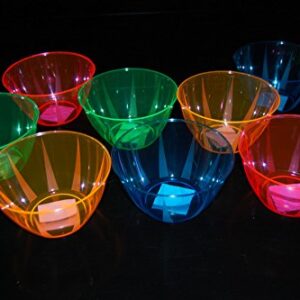 DIRECTGLOW LLC Neon 24oz Blacklight Reactive Bowls + Blacklight Balloons   (8, Neon Assorted)