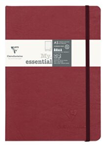 clairefontaine 'age bag' thread-bound notebook, a5, dot, 192 pages - red