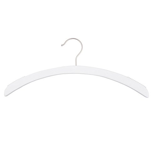 NAHANCO 40117HU Wooden Shirt Hangers - Retro Series - Low Gloss White - Home Use (Pack of 25)