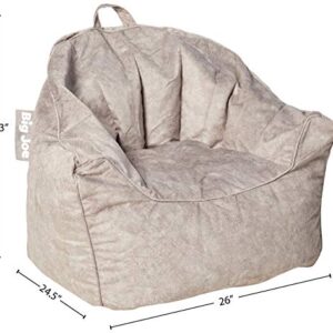 Big Joe Hug Bean Bag Chair, Gray Hyde, Faux Polyester Blend, 3 feet