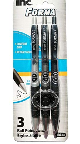 Forma 1.0 mm Ball Point Retractable Black Ink- (5 packs of 3, 15 ct.) Colors as shown in main picture