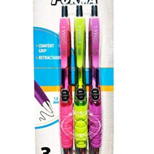 Forma 1.0 mm Ball Point Retractable Black Ink- (5 packs of 3, 15 ct.) Colors as shown in main picture