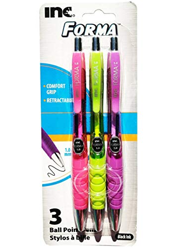 Forma 1.0 mm Ball Point Retractable Black Ink- (5 packs of 3, 15 ct.) Colors as shown in main picture
