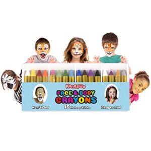 16-Makeup Sticks Face Painting Kit for Kids I Face Painting Kit Professional Makeup Set I Body Paints for Adults & Toddlers Markers Set I Perfect Body Makeup Washable Paint for Birthday Girls & Boys