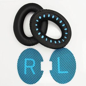 Replacement Ear Cushions for Bose Around Ear 2, AE2, AE2i, QC2, QC15, QC25,QC35, SoundTrue and SoundLink Headphones - NOT Compatible with Bose TP1a Headphones (Black+Blue)